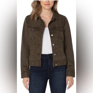 Liverpool Olive Green Denim Jacket